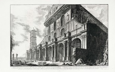 Giovanni Battista Piranesi (Mogliano Veneto, 1720 - Roma, 1778), Veduta della Basilica di S. Giovanni Laterano. 1749.