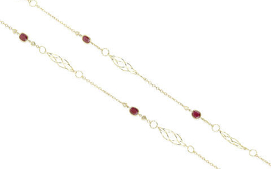 Gold, Ruby and Diamond Long Chain
