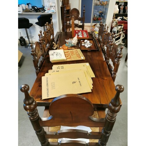 Good Quality Stained Oak & Mahogany Dining Suite - table 93 ...
