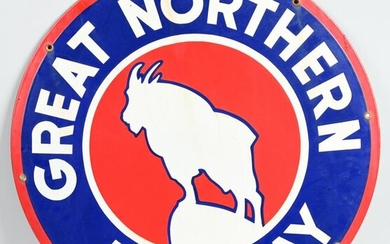 Great Northern Railway w/logo Porcelain Sign