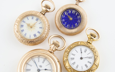 Group Of Four Stem Wind Pocket Watches In Good Cases