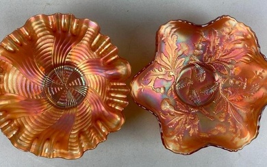 Group of 2 Marigold Carnival Glass Bowls