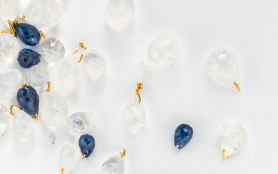Group of Moonstone and Sapphire Briolettes