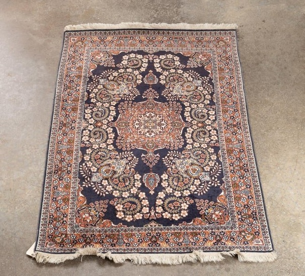 HAND KNOTTED SILK ON SILK PERSIAN QUM RUG