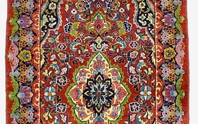 Hand Knotted Persain Tribal Red Floral Saroukke Oriental Wool Area Rug 4'5" x 6'10"