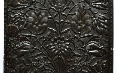 Hand-carved panel with floral decoration - Ebony - Early 18th century