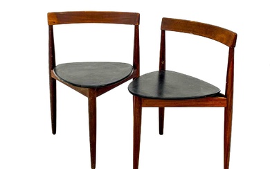 Hans Olsen for Frem Rojle - pair of mid-20th century Danish teak tripod chairs