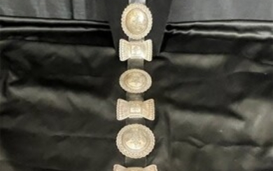 Heavy Sterling Silver Concho Belt by Tommie Charlie