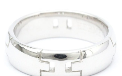 Hermes Hercules Ring White Gold (18K) Fashion No Stone Band Ring Silver