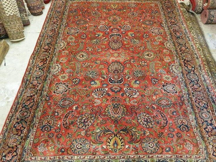 Indo Persian Hand Made Floral Kashan Carpet
