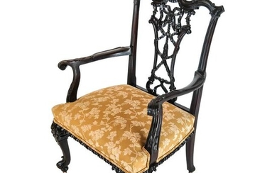Irish Carved Arm Chair on Casters
