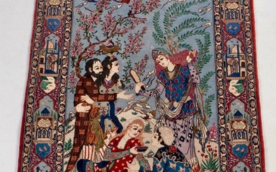Isfahan handmade of pure korkwool, with silk inlays - Isphahan - Carpet - 160 cm - 110 cm