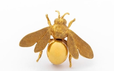 Italian 18K Yellow Gold Honeybee Pin