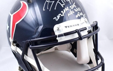 JJ Watt Signed Texans F/S Speed Helmet w/ Stats - Beckett W Hologram