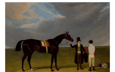 JOHN FREDERICK HERRING SR. | MR. WAGSTAFF'S THE SADDLER WITH JOCKEY AND TRAINER AT DONCASTER
