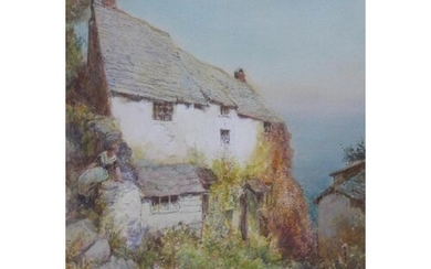 JOHN WHITE (1851-1933) OLD COTTAGE, NORTH HILL, CLOVELLY Sig...