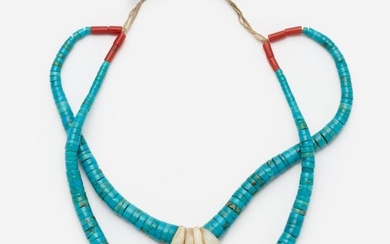 Jacala Turquoise, Shell and Coral Necklace