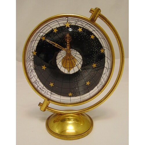 Jaeger LeCoultre gilt metal and lucite mantle clock in the f...