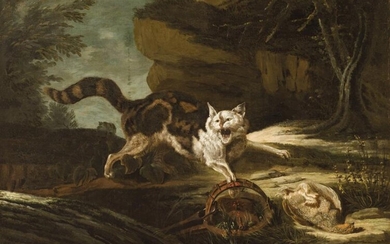 Jean-Baptiste Oudry. Gato atrapado por un cepo