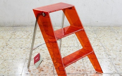 Kartell - Alberto Meda, Paolo Rizzatto - Steps - Upper - Red Orange - Polycarbonate, Chromed Steel