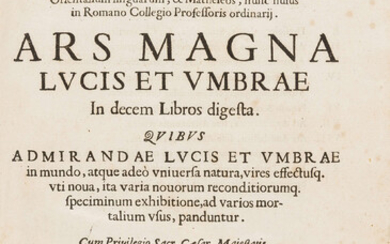 Kircher (Athanasius) Ars magna lucis et umbrae, first edition, Rome, Sumptibus Hermanni Scheus, ex typographia Ludovici Grignani, 1646.