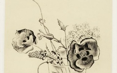 Kiyoshi Hasegawa, Coquelicots, fleurs des champs [Graminées dans...