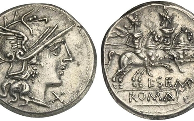 L. Sempronius Pitio, Denarius, Rome, 148 BC; AR (g 4,06;...