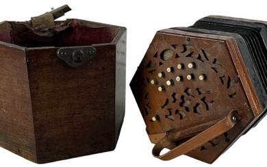 LACHENAL & CO; a late 19th century twenty-one key concertina...