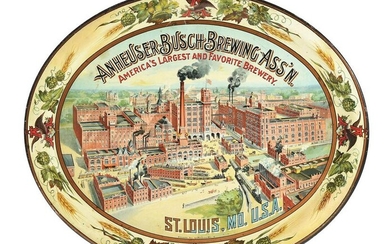 LARGE SIZE ANHEUSER-BUSCH SERVING TRAY.