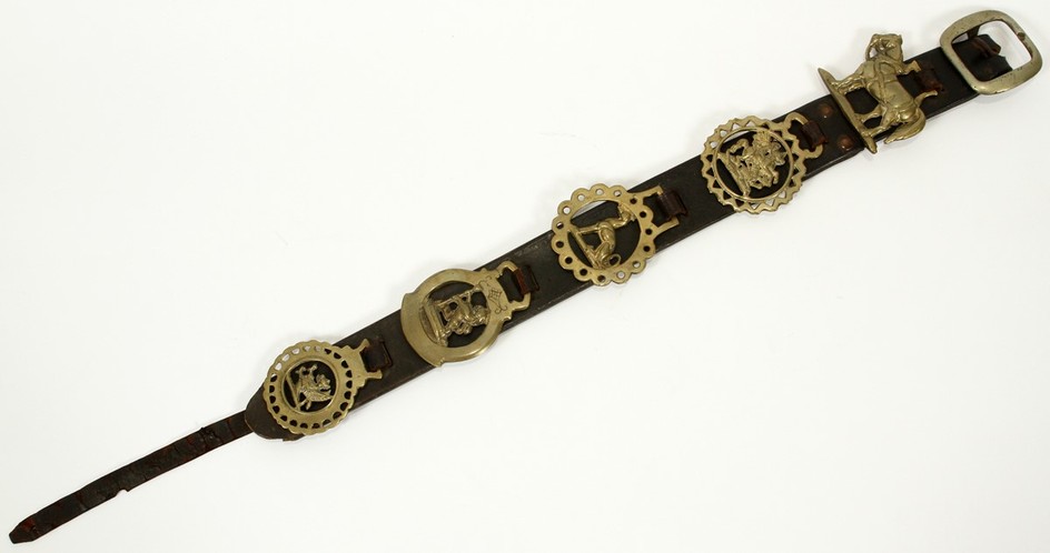 LEATHER BRASS HORSE STRAP 27