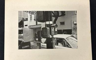 LEE FRIEDLANDER ( b 1934 ) black & white NYC street scene with Fire & Police boxes, Photographers
