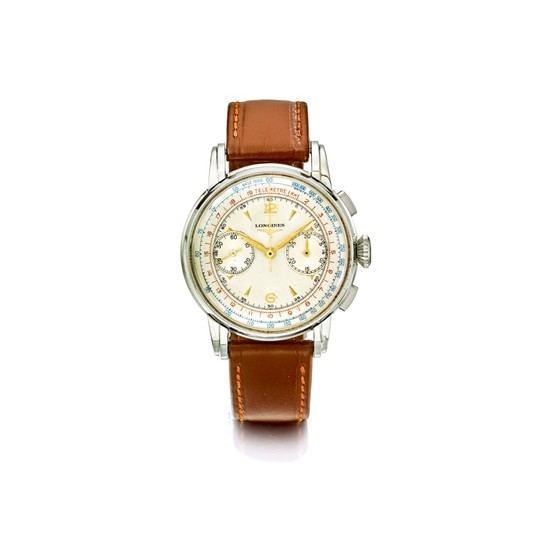 LONGINES | REF 5966, A STAINLESS STEEL CHRONOGRAPH WRISTWATCH, MADE IN 1955 | 浪琴 |5966型號精鋼計時腕錶，1955年製