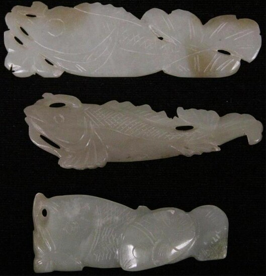LOT OF (3) CHINESE CARVED JADE FIGURES