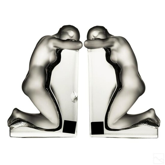 Lalique Reverie Large 8.75" Nude Figural Bookends
