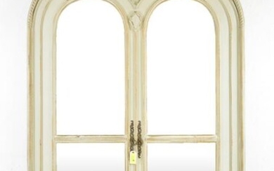 Large Arched Painted Beveled Mirror #1