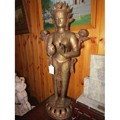 Large Eastern Bronze Figure of Standing Deity Approximately ...