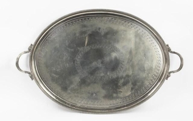 Large Silverplate Oval Serving Tray