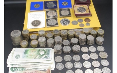 Large mixed collection of British coins and bank notes to in...
