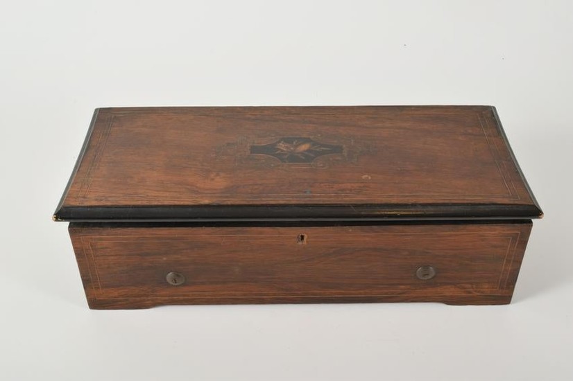 Late 19th Century Rosewood Inlaid Swiss Music Box
