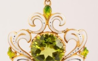 Late 19th century pendant in 18k (750 thousandths) yellow gold...