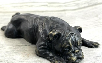 Little Bulldog Bronze Sculpture