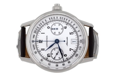 Longines Heritage Chronograph Stainless Steel White Dial 41mmFull Set