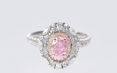 A Fancy Diamond Ring in Light Pink