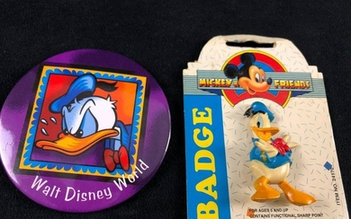 Lot of 2 Disney Donald Duck Vintage Collectible Trading