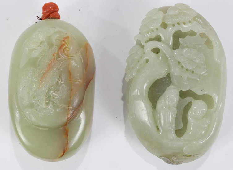 (Lot of 2) Two Chinese Carved Hardstone Snuff Bottles