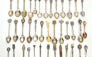 Lot of 39 Collector's Int'l Souvenir Spoons