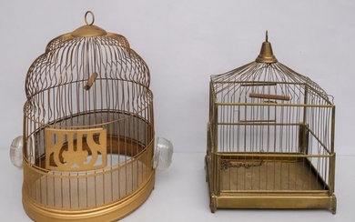 Lot of Two Antique Bird Cages