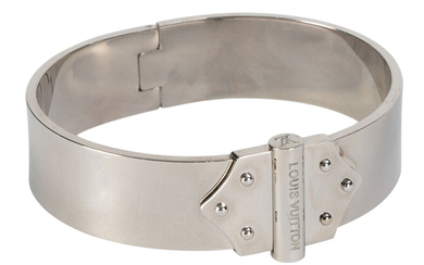 Louis Vuitton, bracelet Spirit Nano métal palladié, PM, diam. 6 cm
