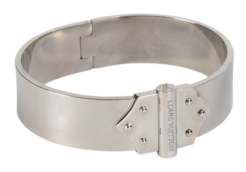 Louis Vuitton, bracelet Spirit Nano métal palladié, PM, diam. 6 cm