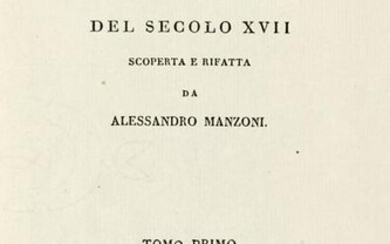 MANZONI, Alessandro (1785-1873) - I Promessi Sposi